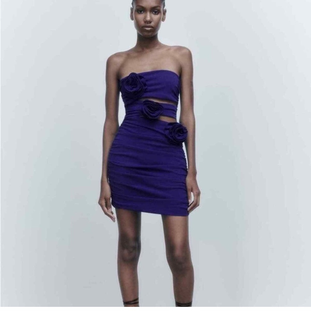 Zara Mini Dress with Flower Detail